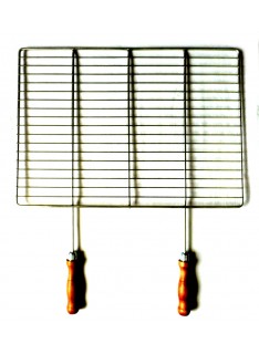 Grilovací rošt - NEREZ - 53 x 38 cm, dřevěná rukojeť